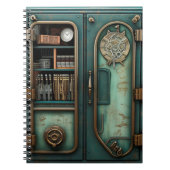 Steampunk-Puzzle Tür ungewöhnliche Messingbücher Notizblock (Vorderseite)