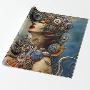 Steampunk Queen Art Wrapping Paper Geschenkpapier