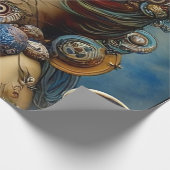 Steampunk Queen Art Wrapping Paper Geschenkpapier (Ecke)