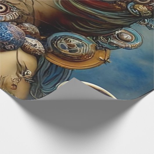 Steampunk Queen Art Wrapping Paper Geschenkpapier (Ecke)