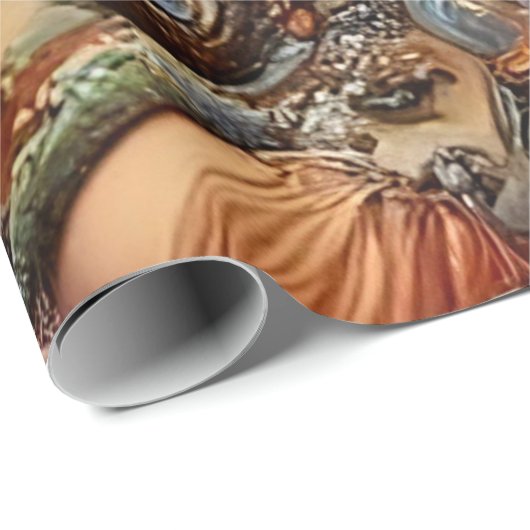 Steampunk Queen Art Wrapping Paper Geschenkpapier (Rolleneckpunkt)