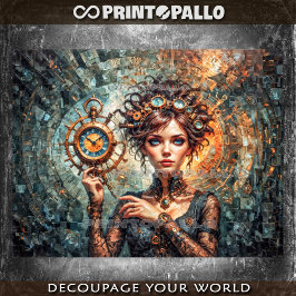 Steampunk Queen of Watch and Time Dimension Seidenpapier