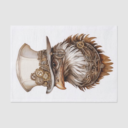 Steampunk Quirky Ungewöhnliches Hühnchen Decoupage Seidenpapier (Vorderseite)