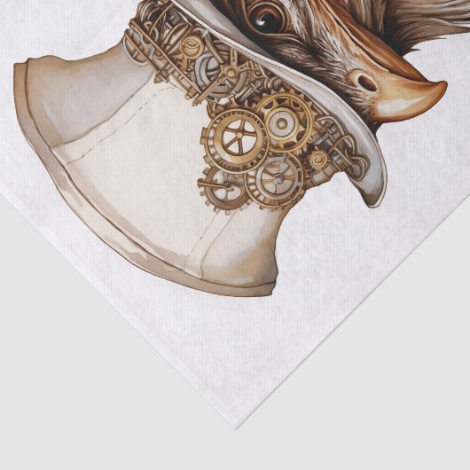 Steampunk Quirky Ungewöhnliches Hühnchen Decoupage Seidenpapier (Ausschnitt)