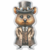 Steampunk Quokka Aufkleber (Vorderseite)