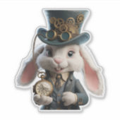 Steampunk Rabbit Art Aufkleber (Vorderseite)