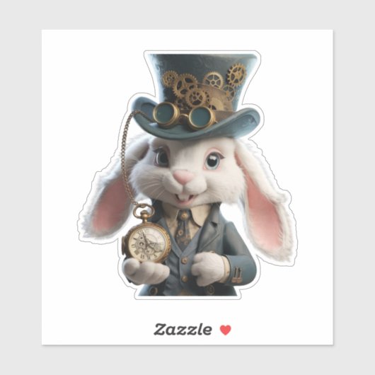 Steampunk Rabbit Art Aufkleber (Blatt)