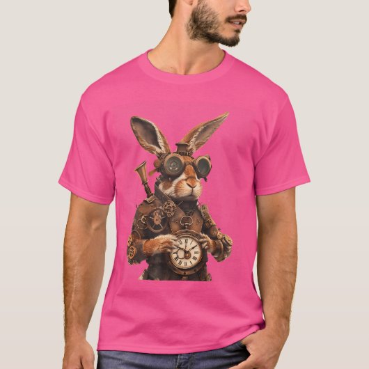 Steampunk Rabbit Fantasy Art T-Shirt (Vorderseite)