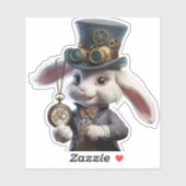 Steampunk-Rabbit-Illustration Aufkleber (Blatt)