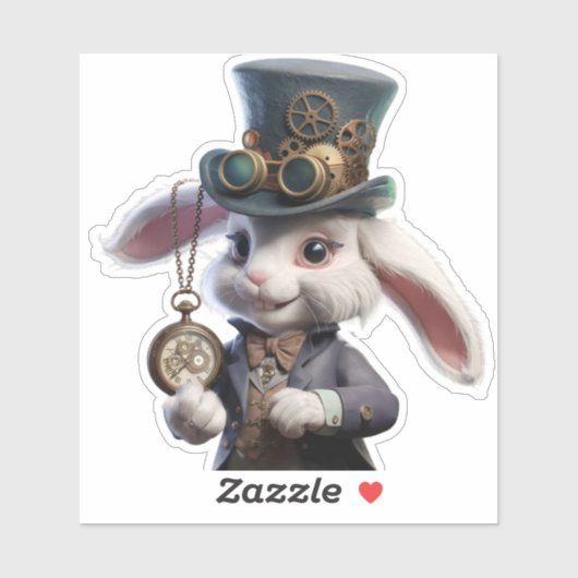 Steampunk-Rabbit-Illustration Aufkleber (Blatt)