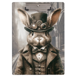 Steampunk Rabbit in London Klemmbrett