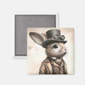 Steampunk Rabbit Magnet (Vorderseite/Rückseite)