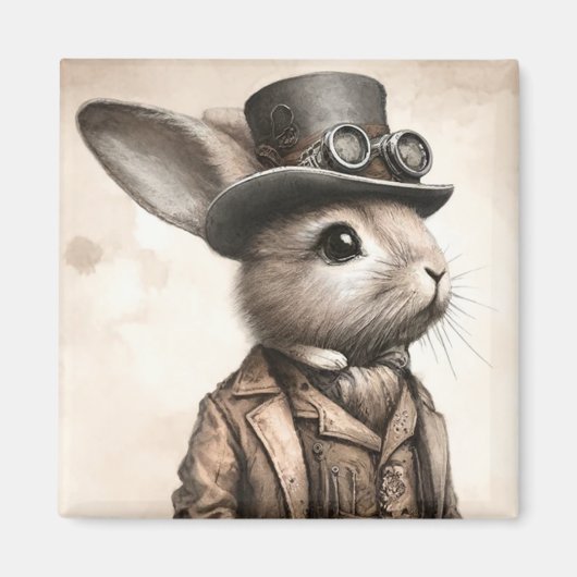 Steampunk Rabbit Magnet (Vorne)