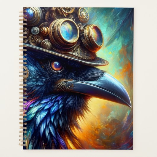 Steampunk-Raben-Planer-Notizbuch Planer (Vorderseite)