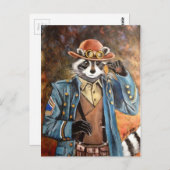 Steampunk Raccoon Postkarte (Vorne/Hinten)