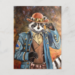 Steampunk Raccoon Postkarte