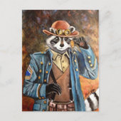 Steampunk Raccoon Postkarte (Vorderseite)
