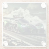 Steampunk Racecar Glass Untersetzer (Rückseite)