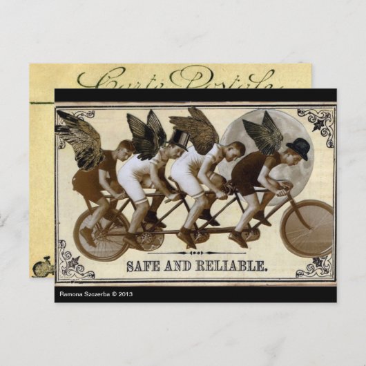 Steampunk-Radfahrer Postkarte (Vorne/Hinten)