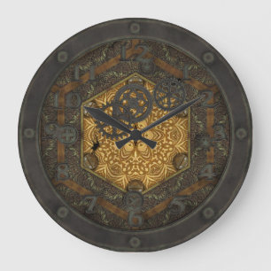 Steampunk Rahmen mit Gesicht Große Wanduhr