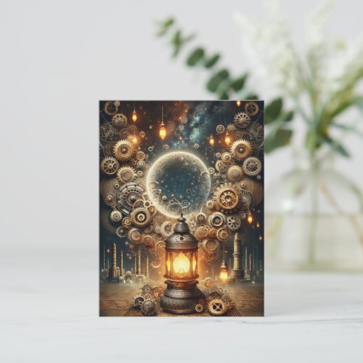 Steampunk Ramadan Postkarte (Stehend Vorderseite)