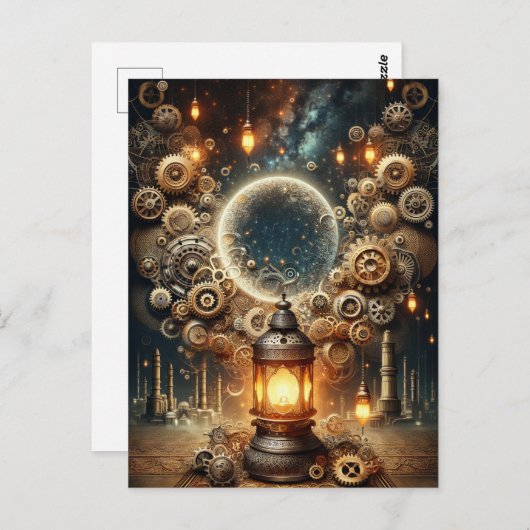 Steampunk Ramadan Postkarte (Vorne/Hinten)