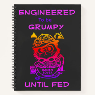 Steampunk-Ramen-Katze Lustiges Anime-Notizbuch Notizblock
