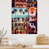 Steampunk - Raum für elektrische Kontrolle Poster (Küche)