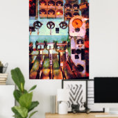 Steampunk - Raum für elektrische Kontrolle Poster (Heimbüro)