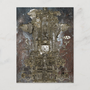 Steampunk-Raumfahrt Postkarte