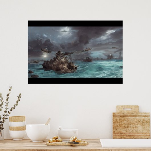 Steampunk-Raumschiff Poster (Küche)