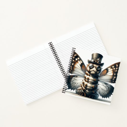 Steampunk Raupe SpiralNotebook Notizblock (Innenseite)