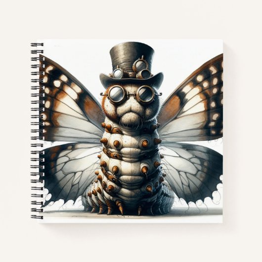 Steampunk Raupe SpiralNotebook Notizblock (Vorderseite)