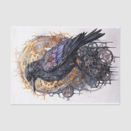 Steampunk Raven 4 Decoupage Paper Seidenpapier (Vorderseite)
