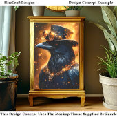 Steampunk Raven Crow, Feuerwehrmäntel DF4L Decoupa Seidenpapier