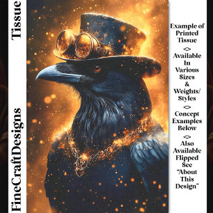 Steampunk Raven Crow, Feuerwehrmäntel DF4L Decoupa Seidenpapier