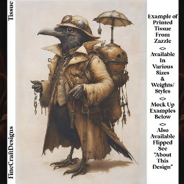 Steampunk Raven Explorer Adventurer EG7L Decoupage Seidenpapier