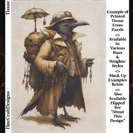 Steampunk Raven Explorer Adventurer EG7R Decoupage Seidenpapier
