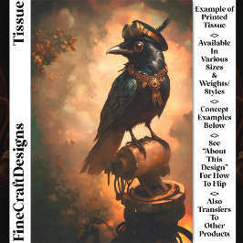 Steampunk Raven, Goggles & Collar CT1 Decoupage Seidenpapier