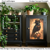 Steampunk Raven, Goggles & Collar CT1 Decoupage Seidenpapier