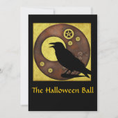Steampunk Raven Halloween Einladung (Vorderseite)