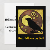 Steampunk Raven Halloween Einladung (Vorne/Hinten)
