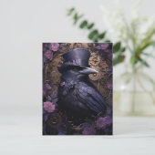 Steampunk Raven Postkarte (Stehend Vorderseite)