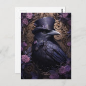 Steampunk Raven Postkarte (Vorne/Hinten)