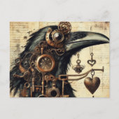 Steampunk Raven Postkarte (Vorderseite)