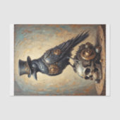 Steampunk raven with top hat and skull -  seidenpapier (Vorderseite)