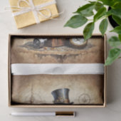 Steampunk Raven with top hat and watches Seidenpapier (Geschenk)