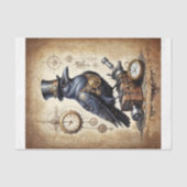 Steampunk Raven with top hat and watches Seidenpapier (Vorderseite)