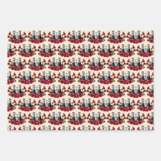 Steampunk Red Binoculars Schreibwriter Hat Weihnac Geschenkpapier Set (Vorderseite 3)