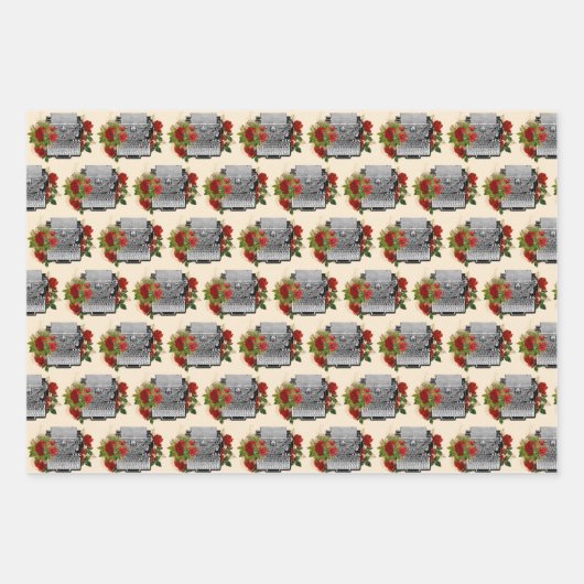 Steampunk Red Binoculars Schreibwriter Hat Weihnac Geschenkpapier Set (Vorderseite 2)